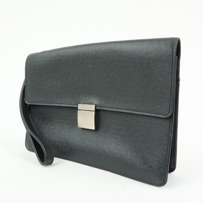 Louis Vuitton Selenga Pochette Taiga Leather, Black, Leather, Clutch