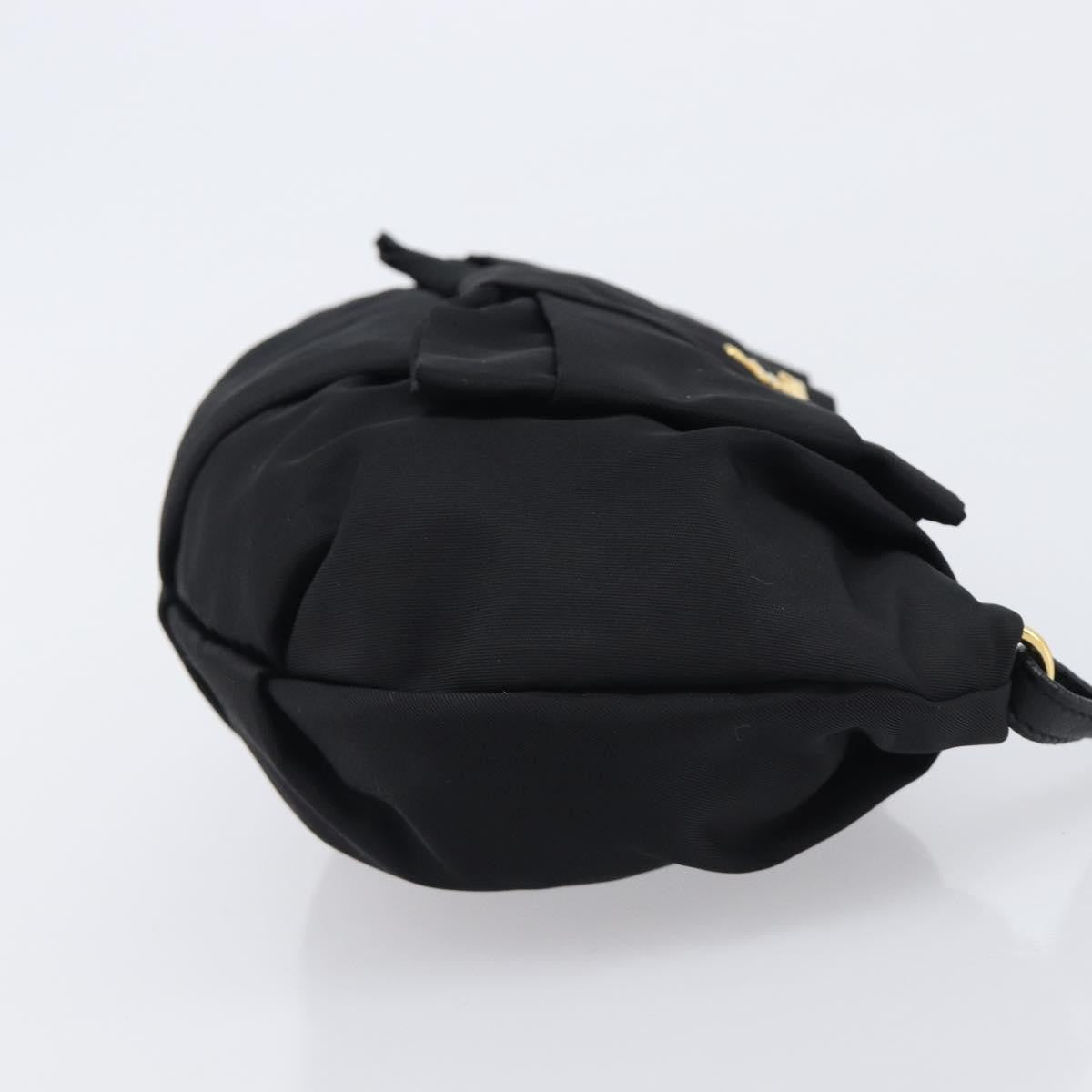 Prada Bow Wristlet Tessuto, Black, Nylon, Clutch