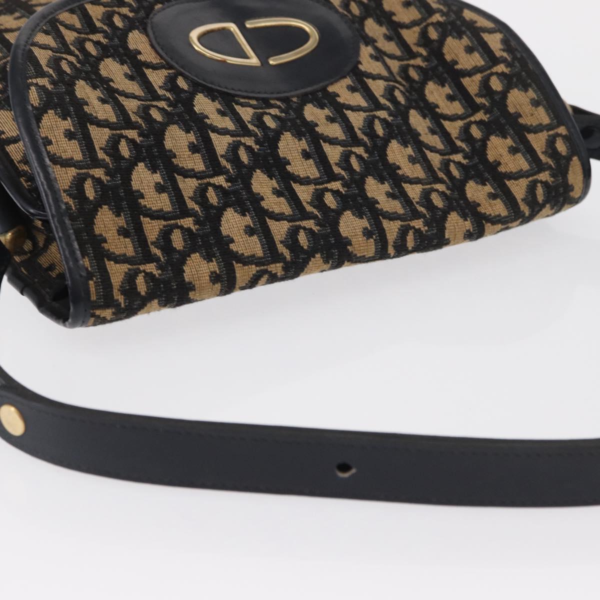 Christian Dior Vintage Trotter Shoulder Bag Canvas, NAVY, CANVAS, Shoulder bag