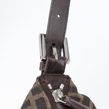 Fendi Logo Zucca Zucca, Brown, Canvas, Shoulder Bag