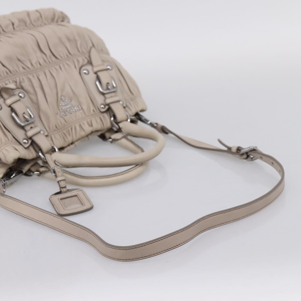 Prada Gaufre Convertible Nappa Leather, Beige, Leather, Tote Bag