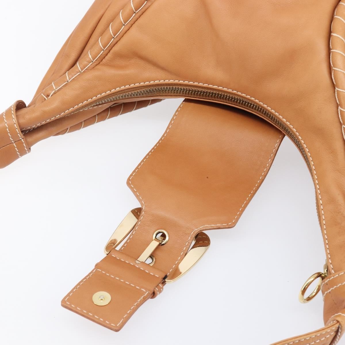 Celine Shoulder Leather, Brown, Leather, Shoulder Bag