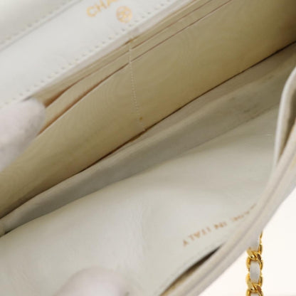 Chanel Vintage Timeless Wallet on Chain Caviar, White, Leather, Crossbody Bag