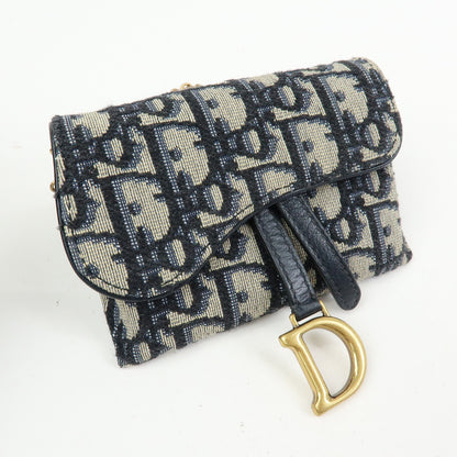 Christian Dior Saddle Pouch Leather, Beige, Canvas, Clutch