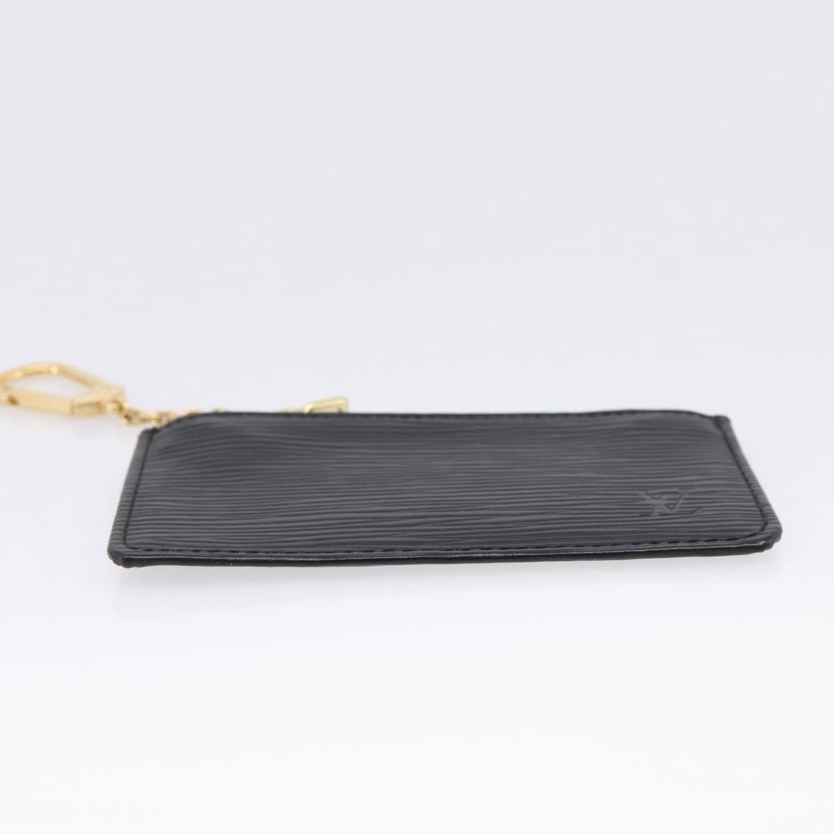 Louis Vuitton Pochette Clés Epi, Black, Leather, Wallet