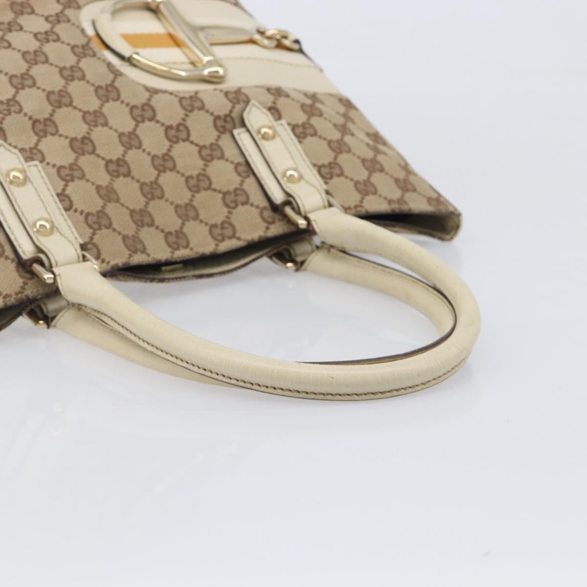 Gucci Horsebit Handle GG Canvas, Beige, Canvas, Tote Bag