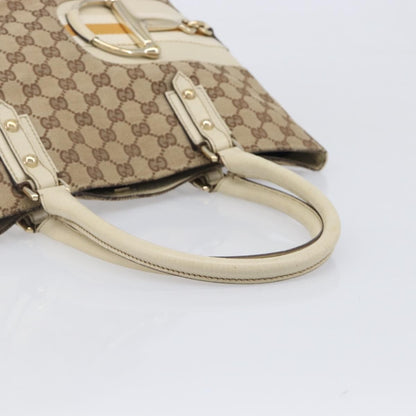 Gucci Horsebit Handle GG Canvas, Beige, Canvas, Tote Bag