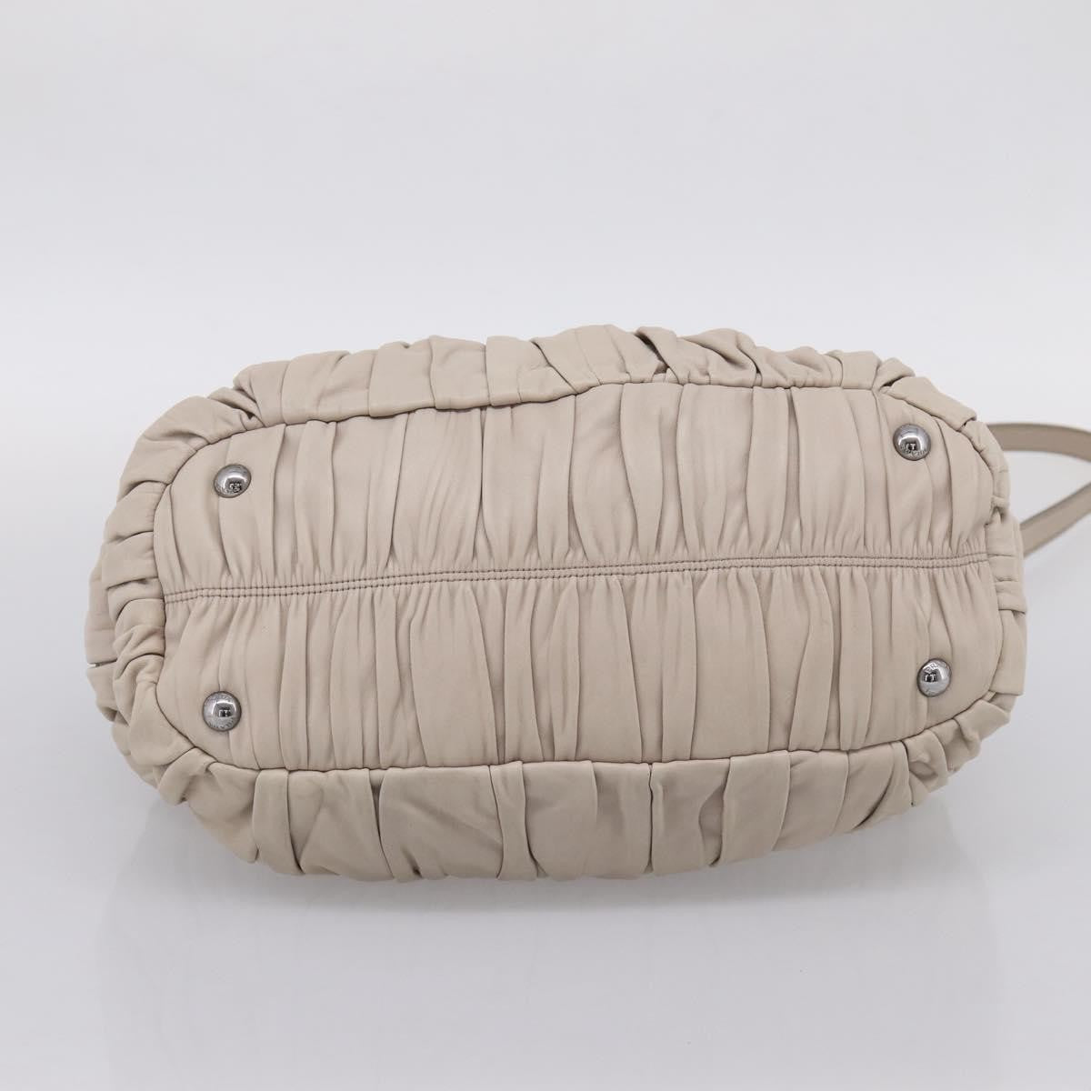 Prada Gaufre Convertible Nappa Leather, Beige, Leather, Tote Bag
