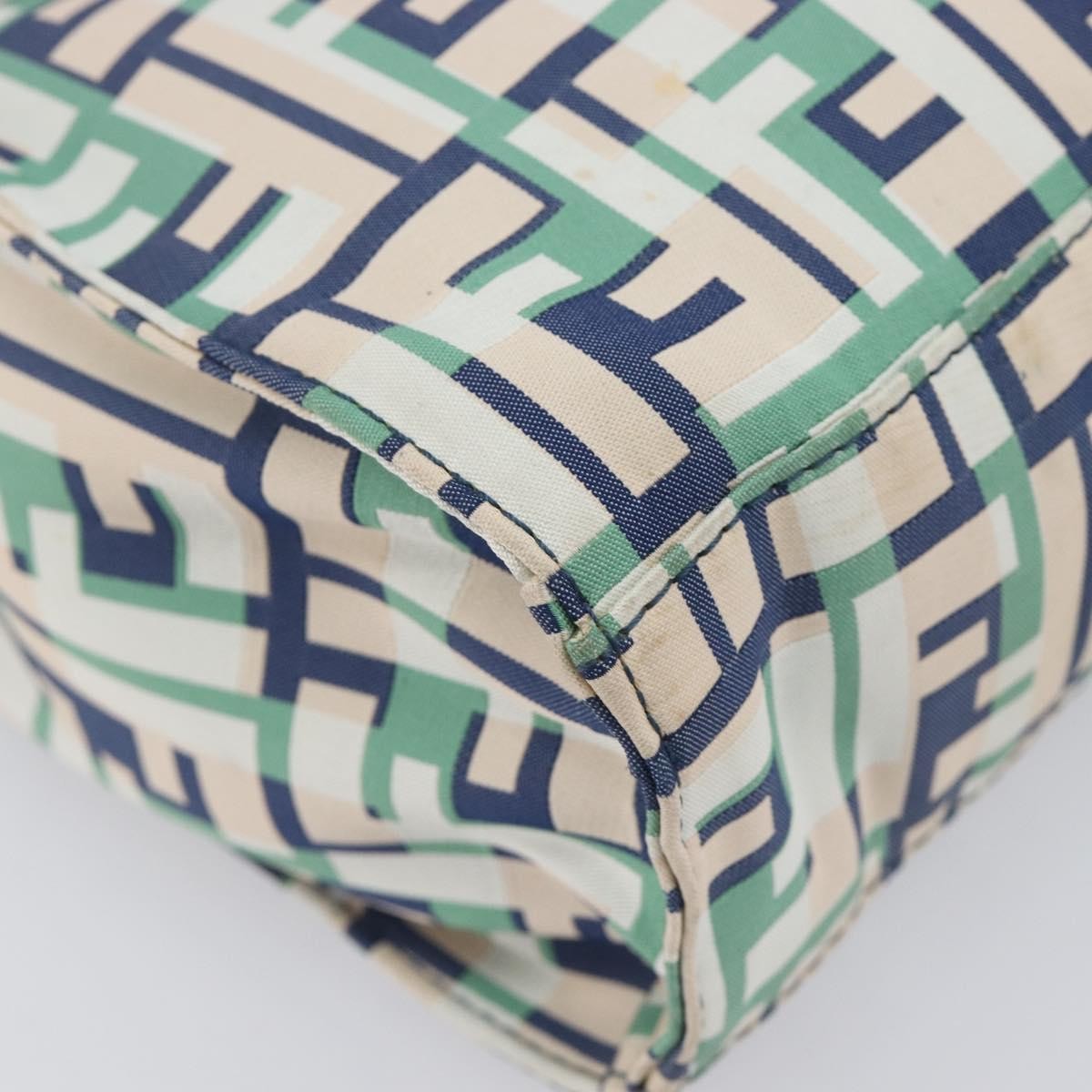 Fendi Logo Zucca Nylon, Green, Nylon, Tote Bag