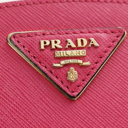Prada Odette Top Handle Saffiano Leather, Pink, Leather, Handbag