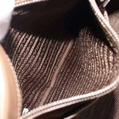 Prada Covered Strap Open City Calfskin, Beige, Leather, Tote Bag