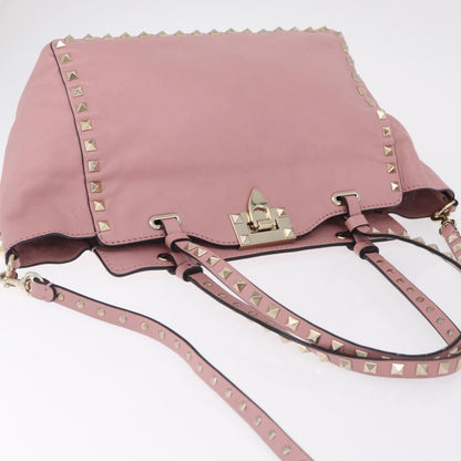 Valentino Garavani Rockstud Soft Leather, Pink, Leather, Tote Bag
