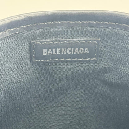 Balenciaga Navy Cabas Canvas with Leather, Black, Canvas, Tote Bag