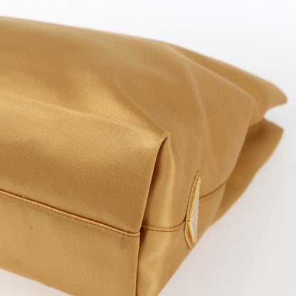 Prada Chain Satin, Gold, Satin, Shoulder Bag