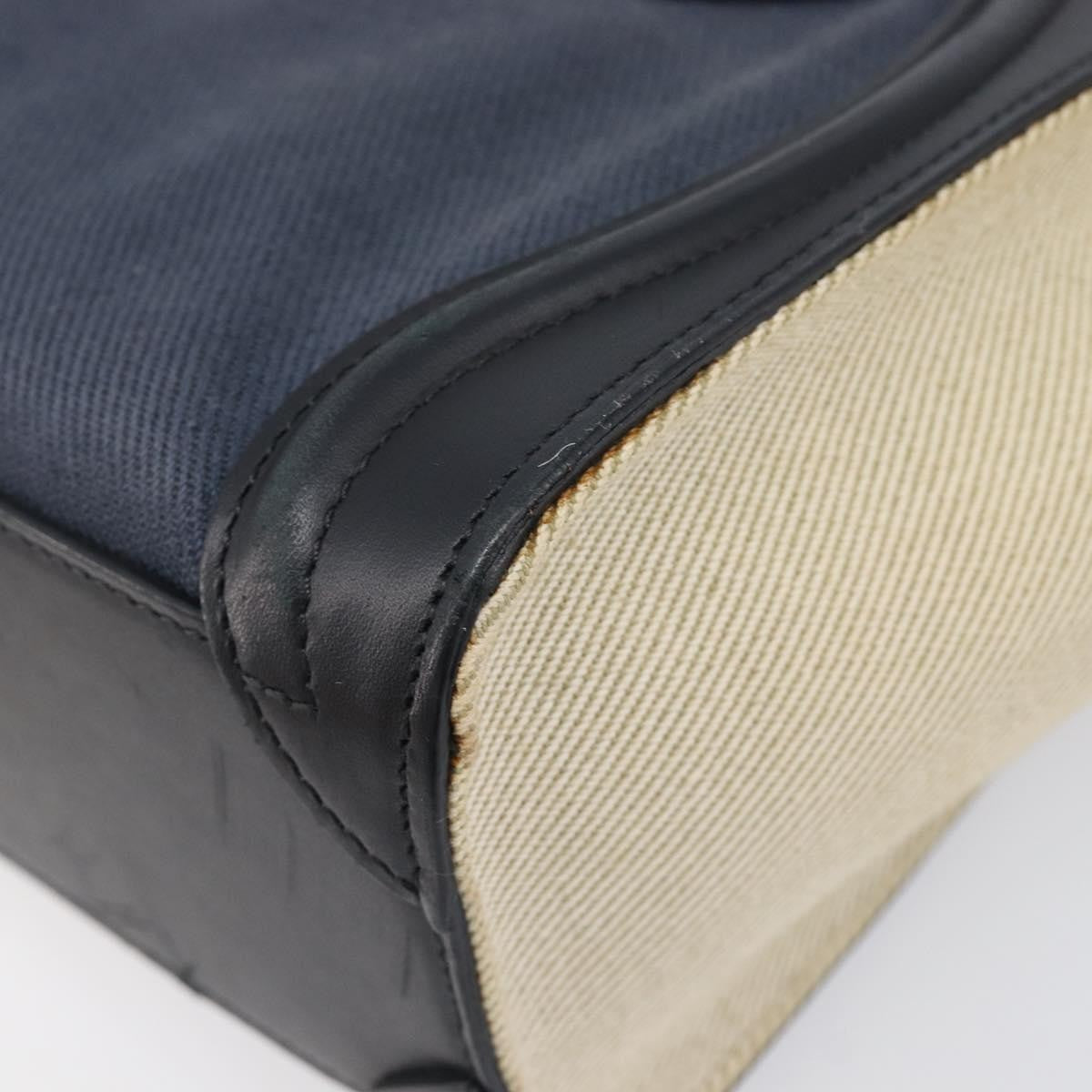 Celine Tricolor Luggage Canvas and Leather, Navy, Canvas, Handbag
