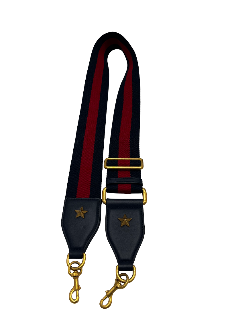 Gucci Web Shoulder Strap Canvas, Navy, Canvas, Straps