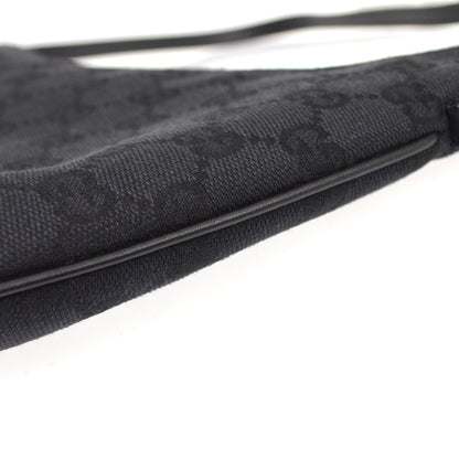 Gucci Zip GG Denim, Black, Canvas, Crossbody Bag