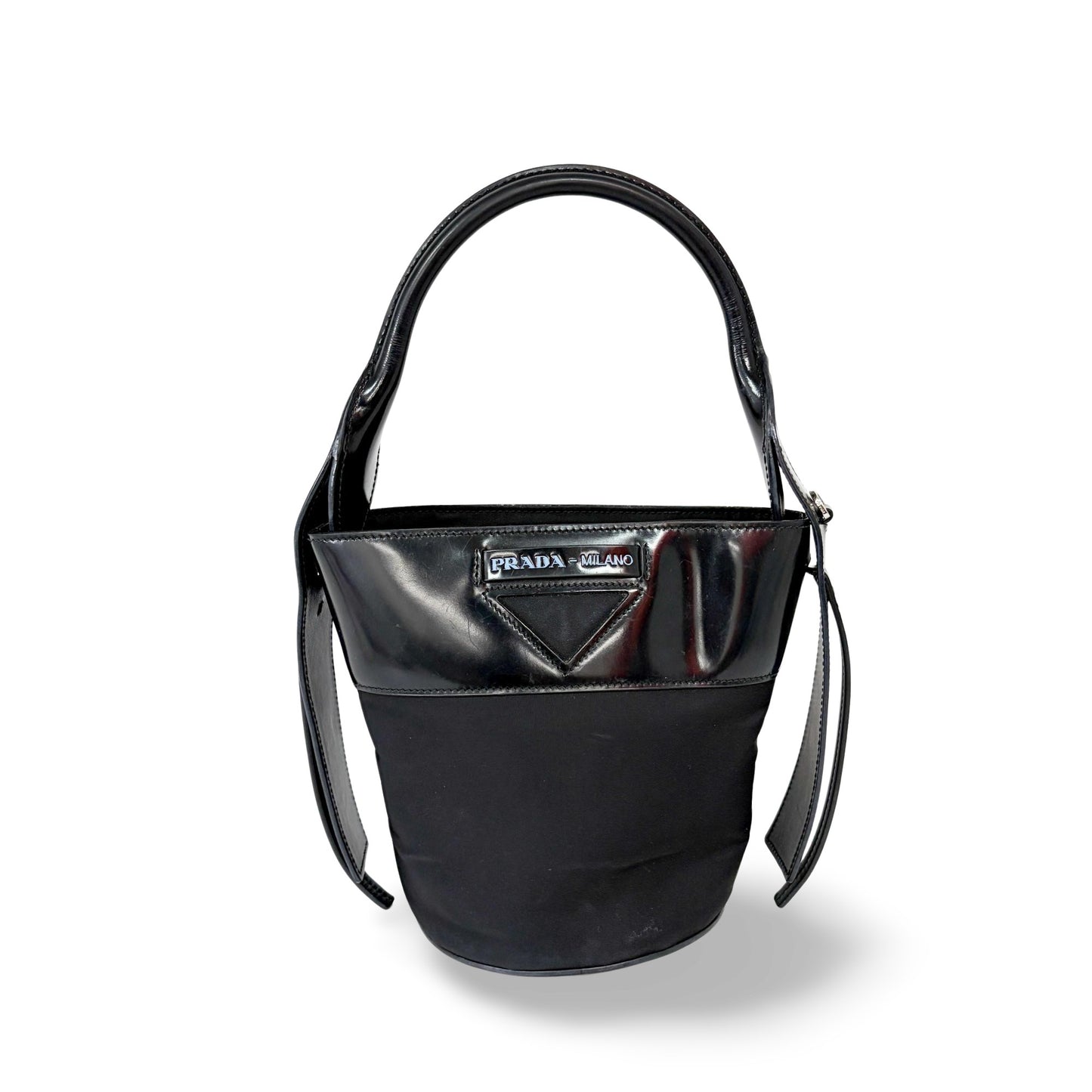 Prada Ouverture Bucket Bag Tessuto, Black, Nylon, Handbag