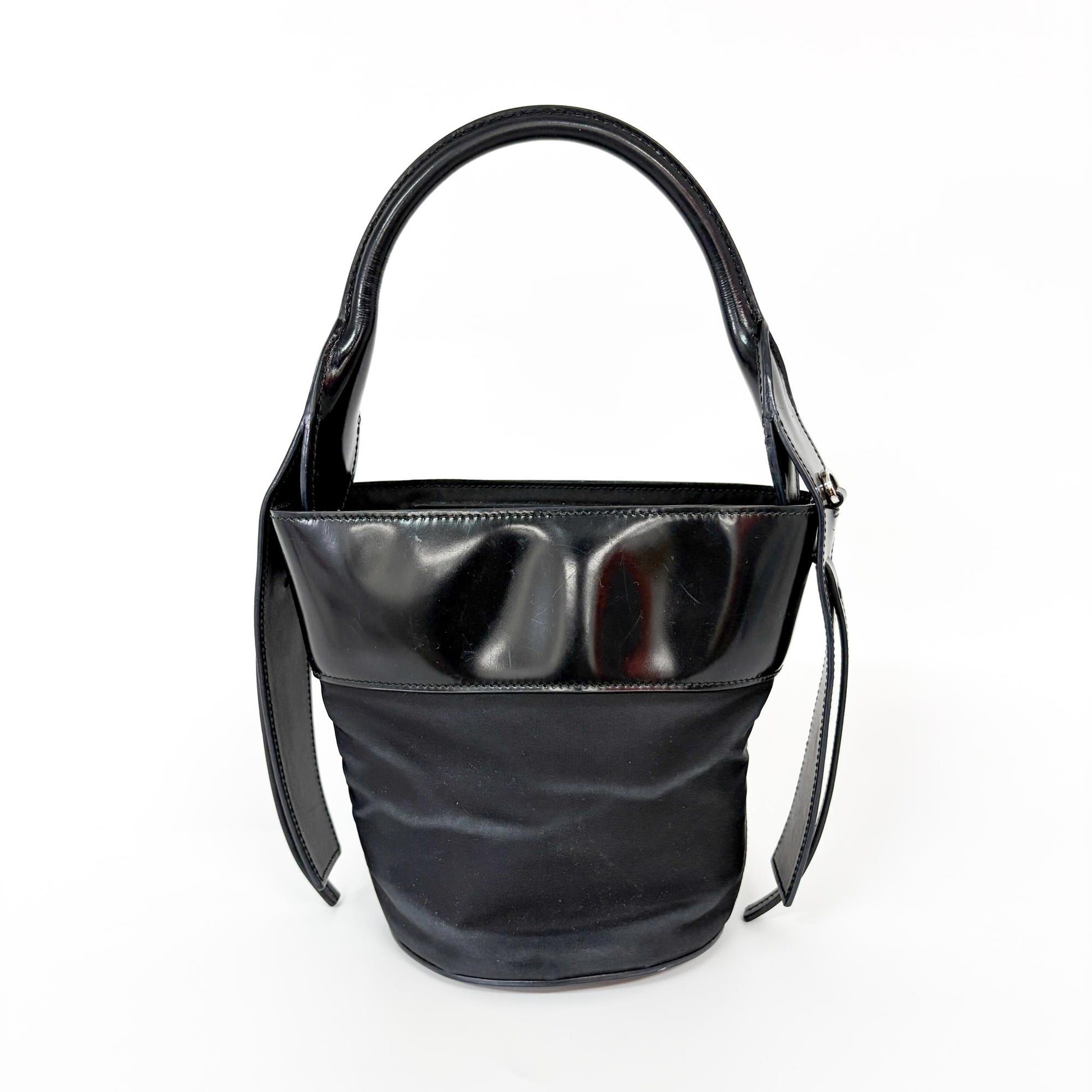 Prada Ouverture Bucket Bag Tessuto, Black, Nylon, Handbag