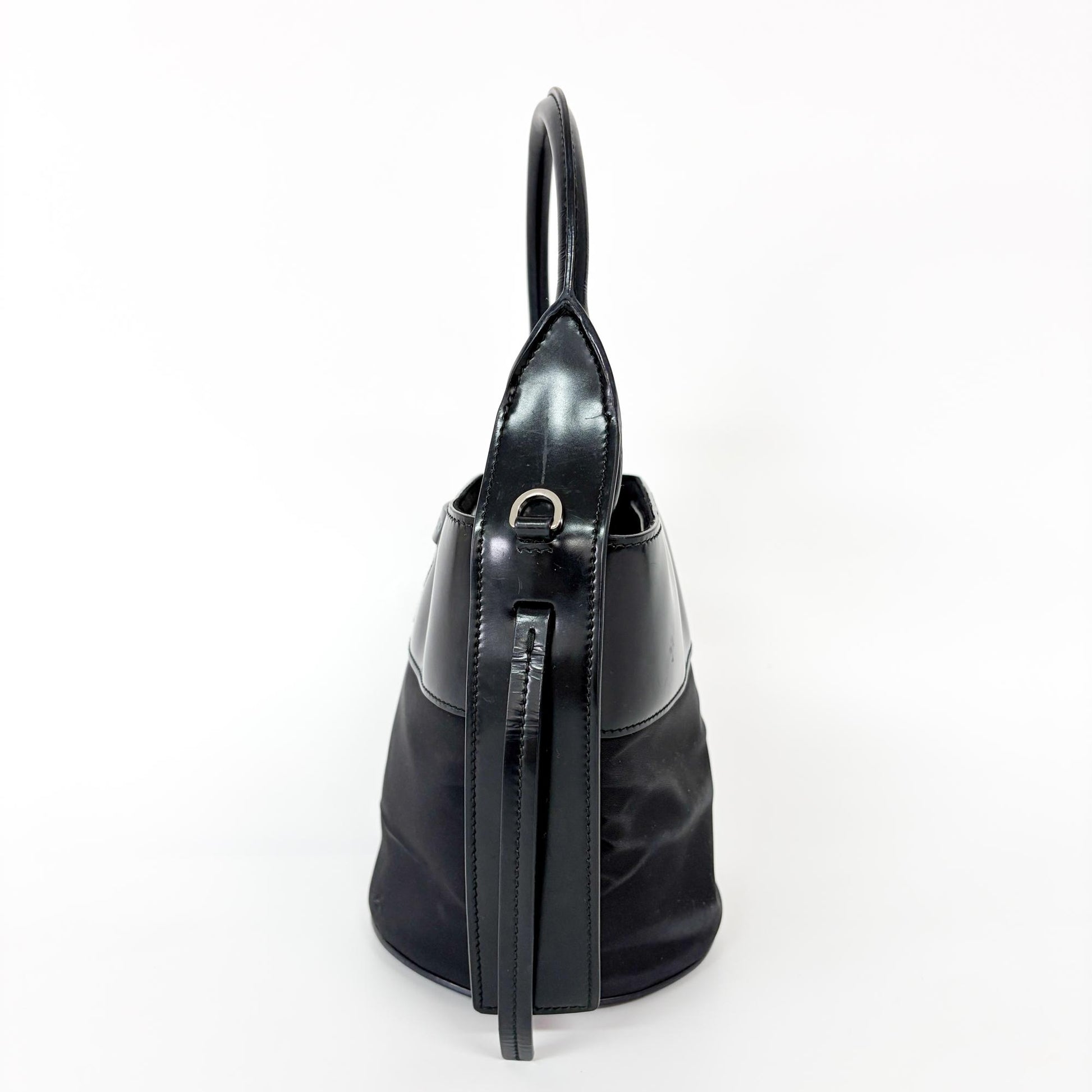Prada Ouverture Bucket Bag Tessuto, Black, Nylon, Handbag