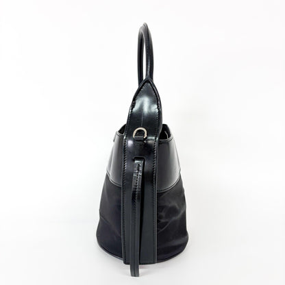 Prada Ouverture Bucket Bag Tessuto, Black, Nylon, Handbag