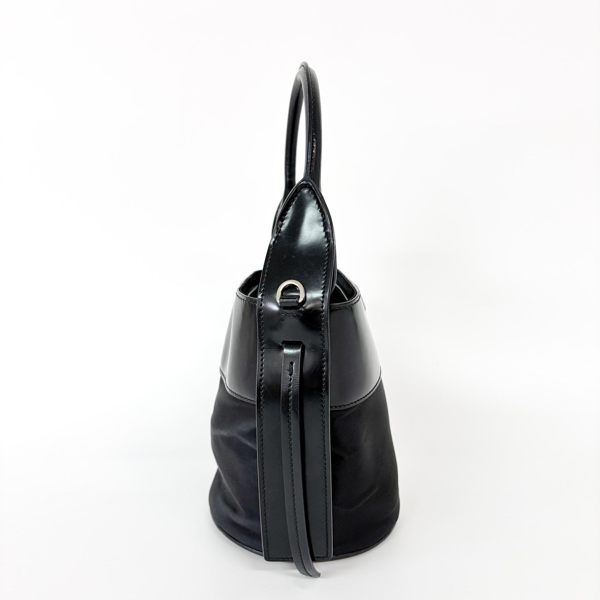 Prada Ouverture Bucket Bag Tessuto, Black, Nylon, Handbag