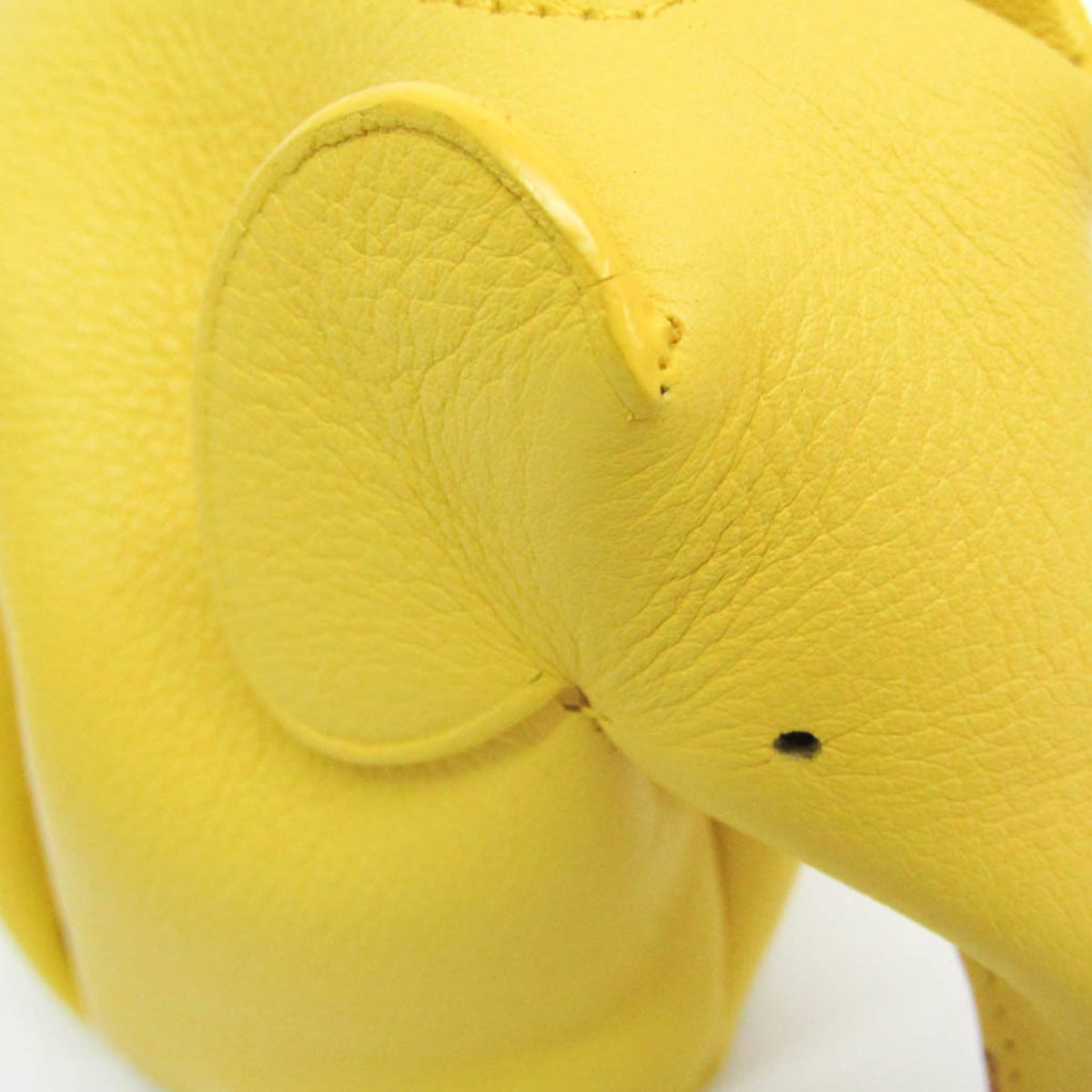 Loewe Elephant Coin Purse Leather, Yellow, Leather, Clutch