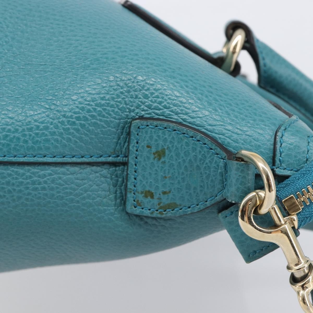 Gucci GG Charm Convertible Dome Satchel Leather, Blue, Leather, Handbag