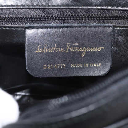 Salvatore Ferragamo Gancini Leather, Black, Leather, Crossbody Bag