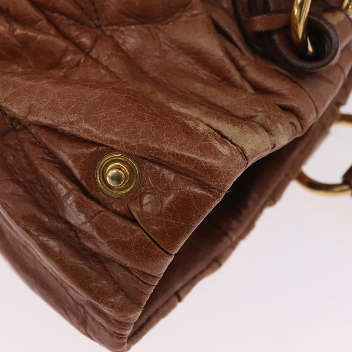 Miu Miu Coffer Satchel Matelasse Leather, Brown, Leather, Handbag