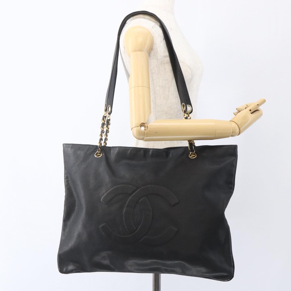Chanel Grand Shopping Tote Quilted Calfskin, BLACK, LEATHER, Shoulder bag
