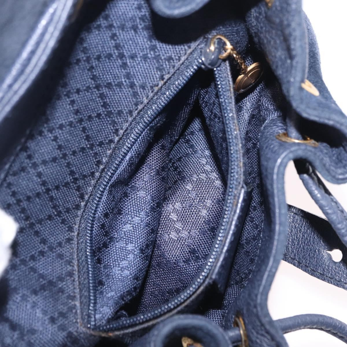 Gucci Vintage Bamboo Suede, Navy, Suede, Backpack