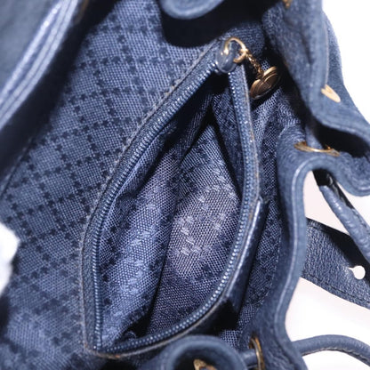 Gucci Vintage Bamboo Suede, Navy, Suede, Backpack