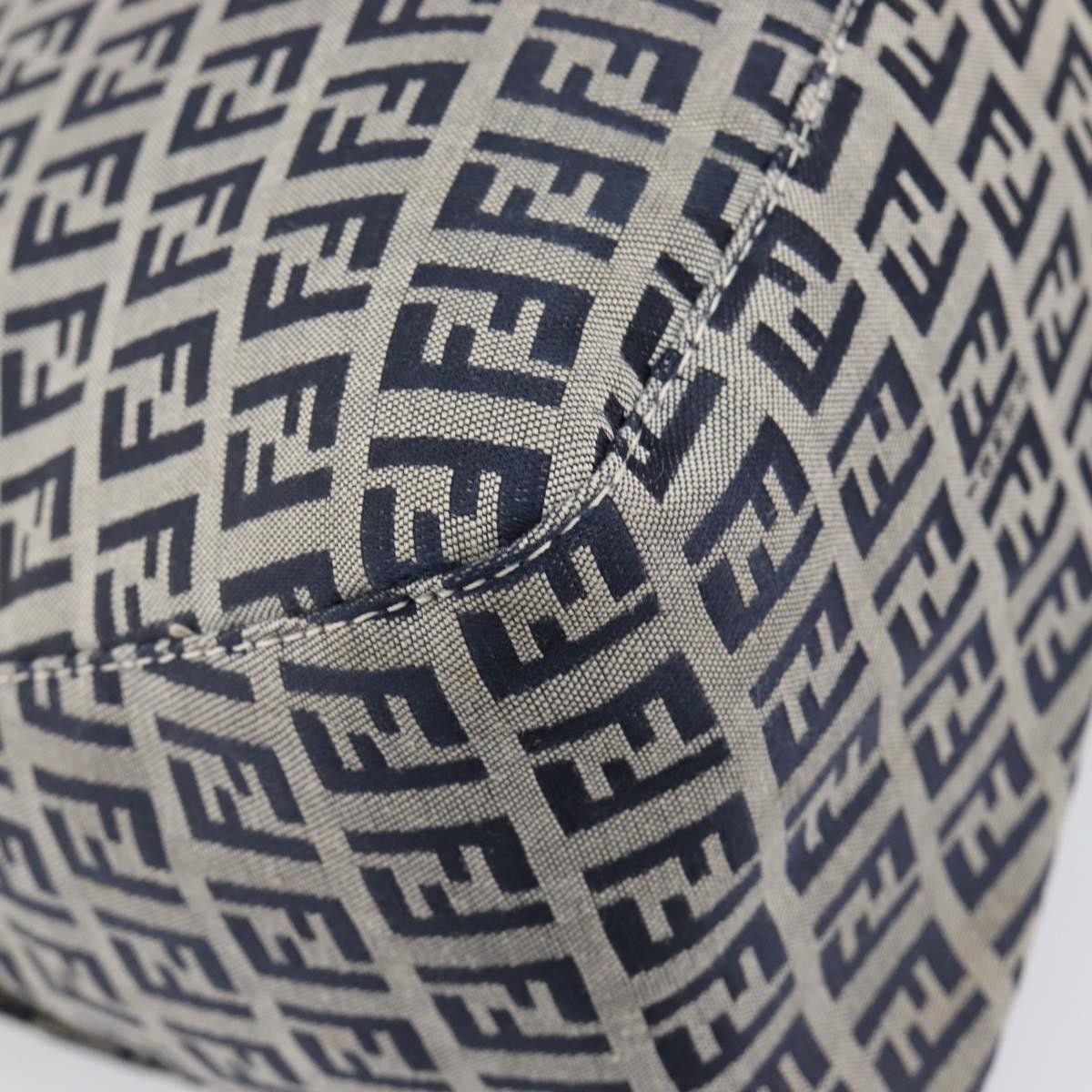 Fendi Zucchino Canvas Mamma Baguette Canvas, Navy, Canvas, Shoulder Bag