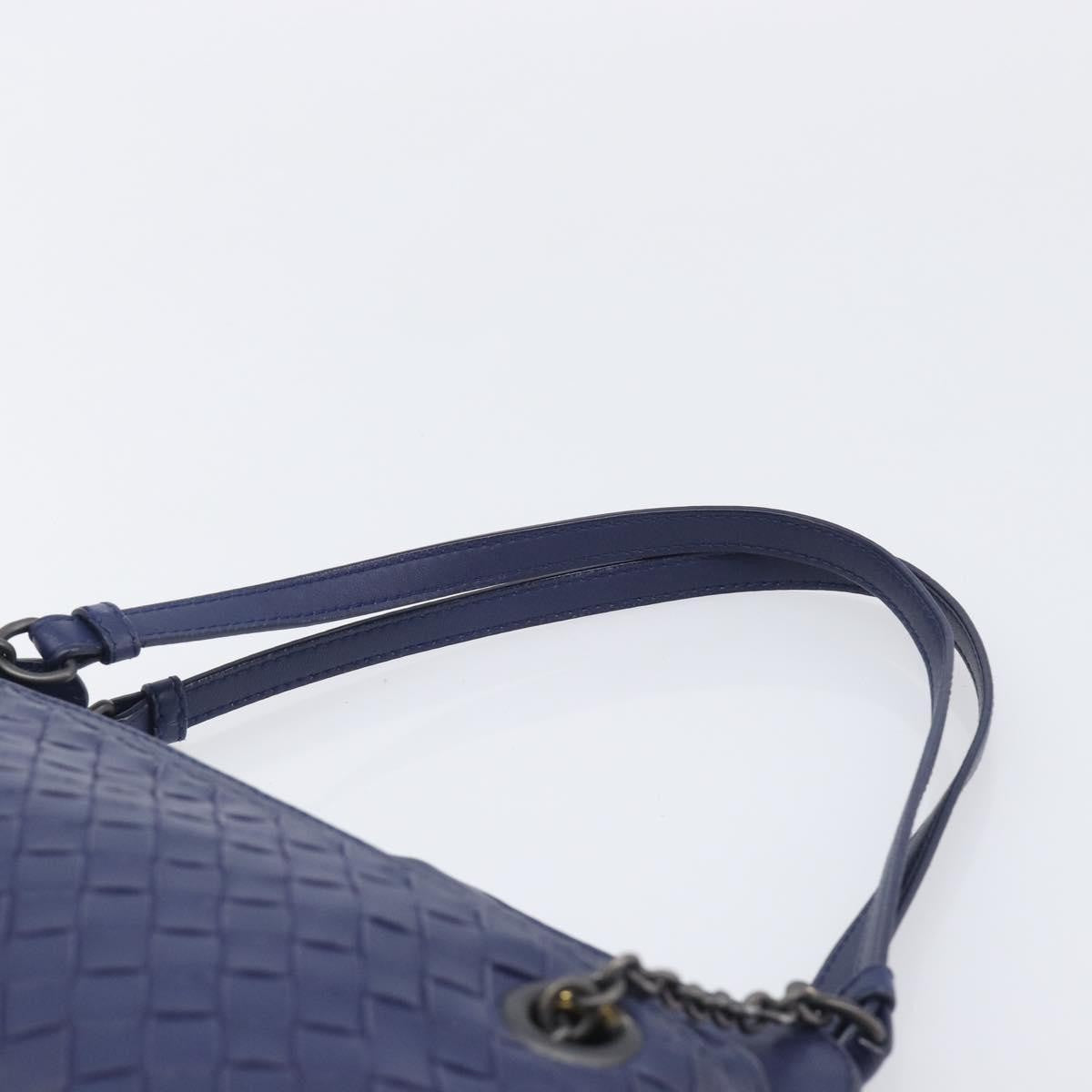 Bottega Veneta Compartment Chain Intrecciato Nappa, Blue, Leather, Shoulder Bag