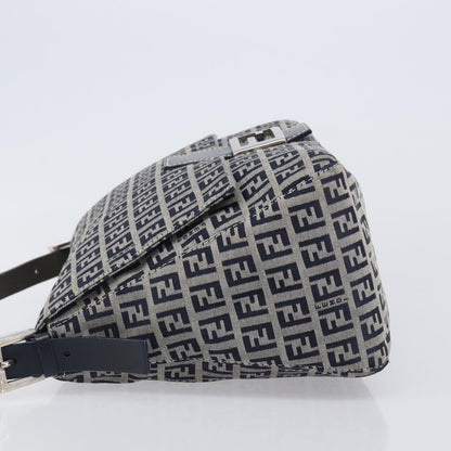 Fendi Zucchino Canvas Mamma Baguette Canvas, Navy, Canvas, Shoulder Bag