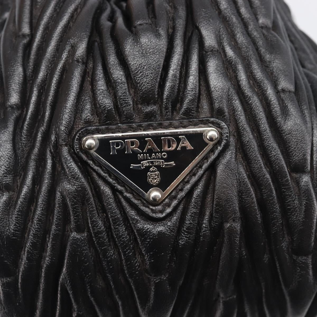 Prada Flap Chevron Nappa, Black, Leather, Shoulder Bag