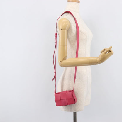 Bottega Veneta Cassette Maxi Intrecciato Leather, Pink, Leather, Crossbody Bag