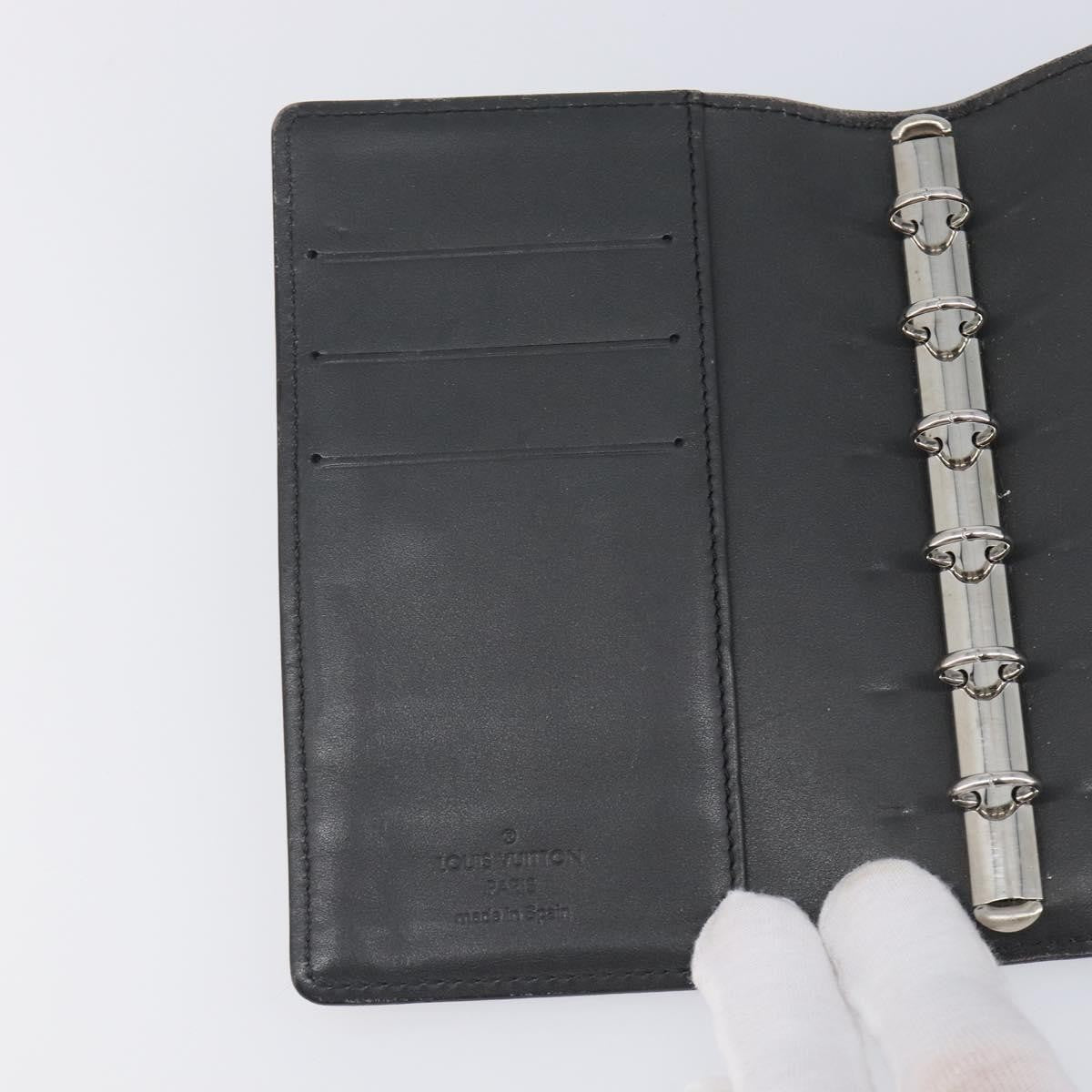 Louis Vuitton Agenda Cover Patent Leather, Black, Canvas, Wallet