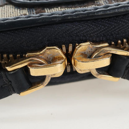 Christian Dior 30 Montaigne Phone Holder on Chain Oblique Canvas, Navy, Canvas, Crossbody Bag