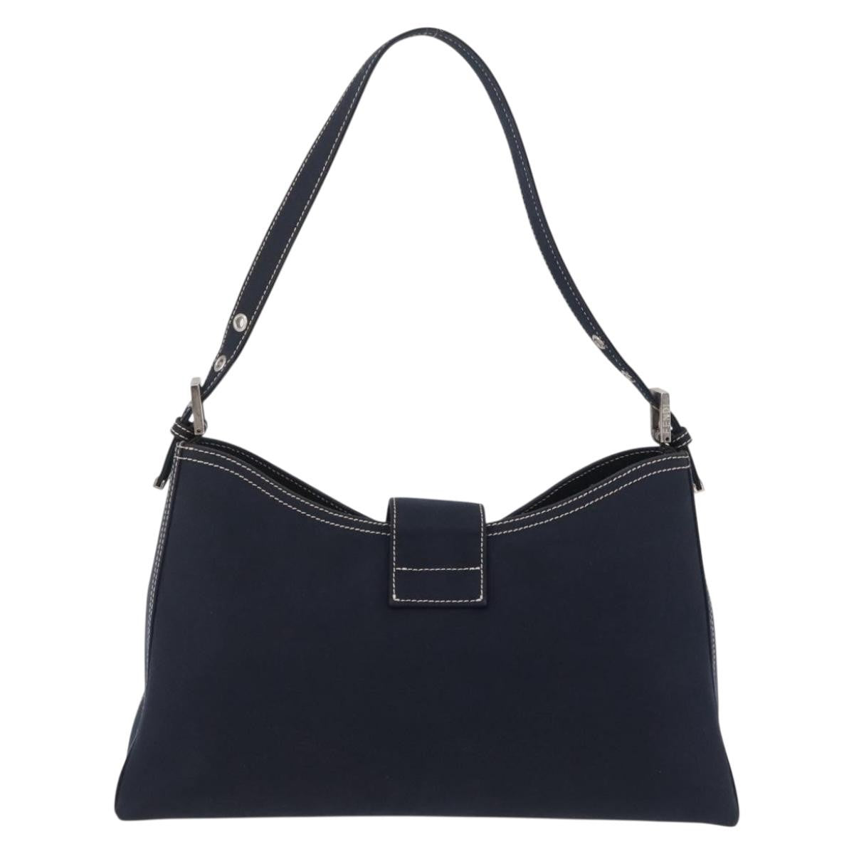 Fendi Baguette Canvas, Navy, Canvas, Handbag