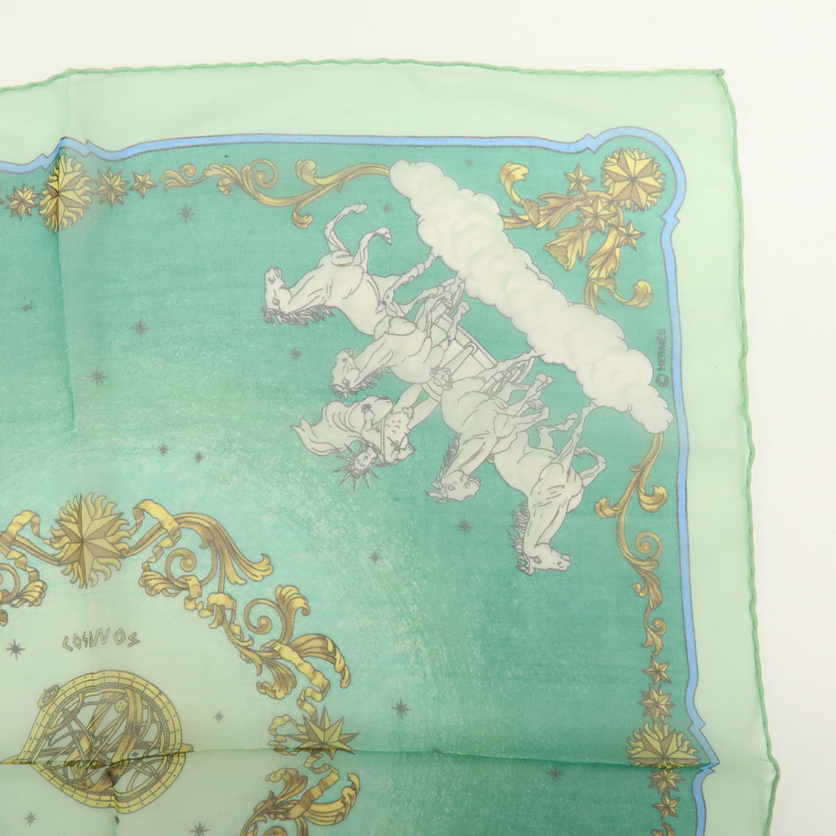 Hermes Carré 40 Silk, Green, Silk, Scarf