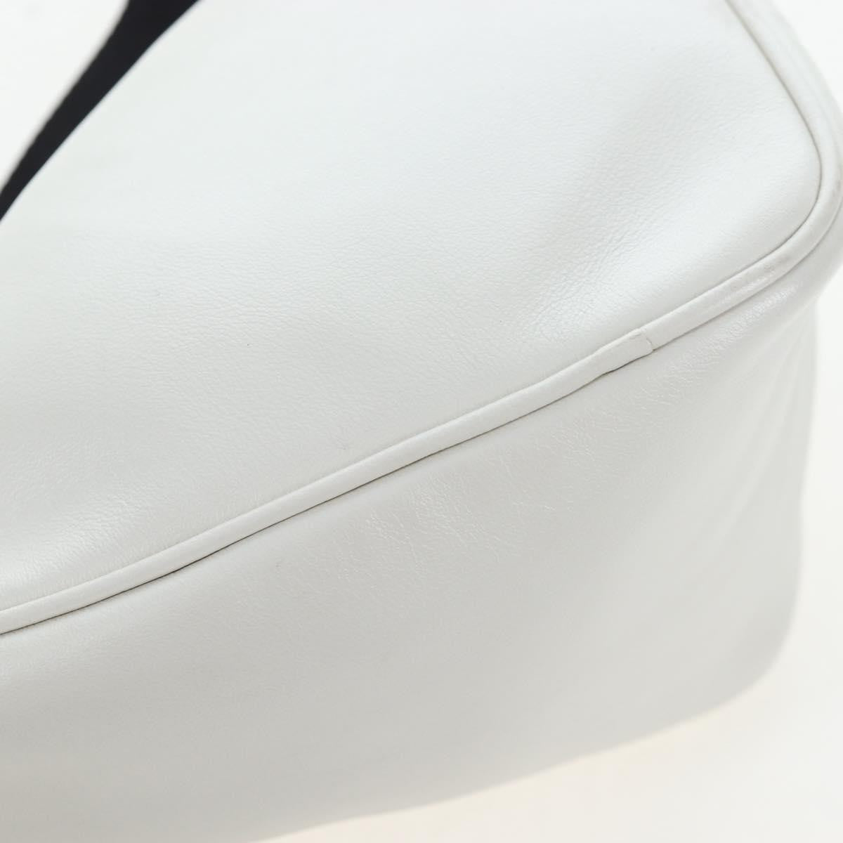 Prada Triangle Logo Wristlet Embossed Leather, White, Leather, Clutch