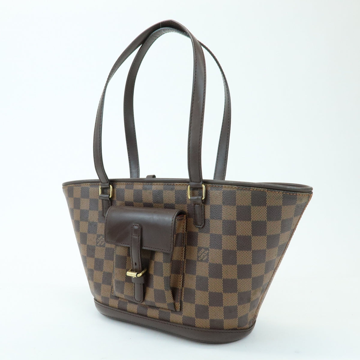 Louis Vuitton Manosque Damier, Brown, Canvas, Handbag