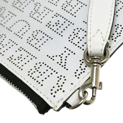 Burberry Zip Clutch Leather, White, Leather, Clutch