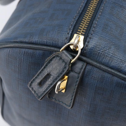 Fendi Boston Zucchino Coated Canvas, Navy, Canvas, Handbag