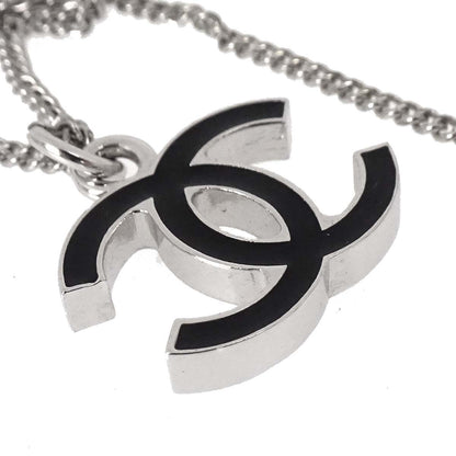 Chanel CC Pendant Metal with Enamel, Silver, Silver Plated, Necklace