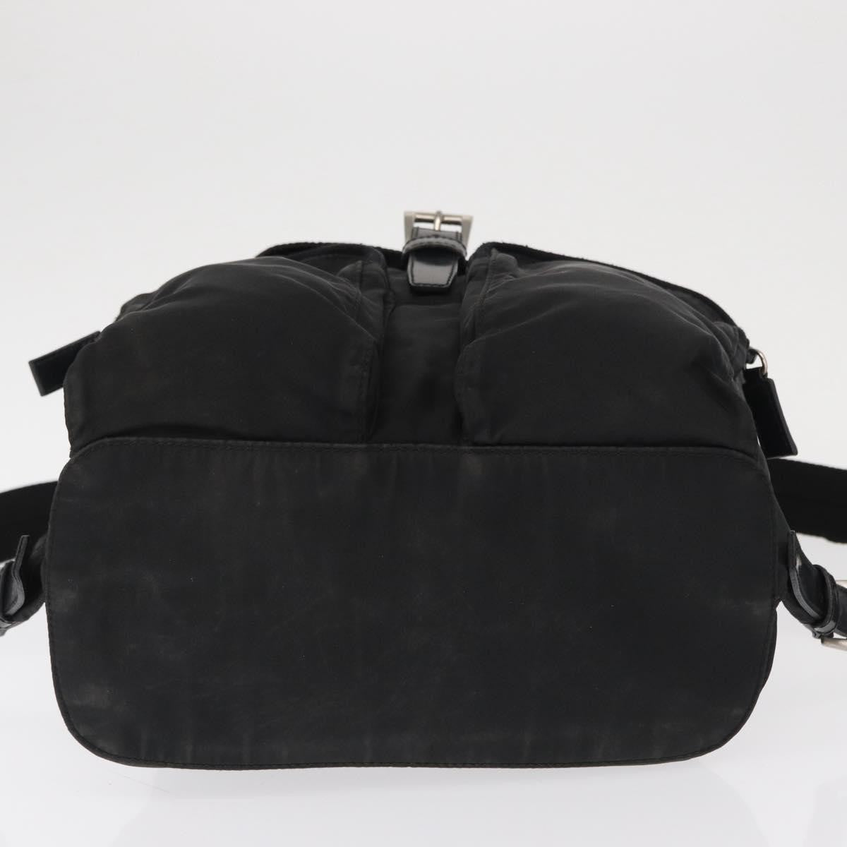 Prada Double Front Pocket Tessuto, Black, Nylon, Backpack
