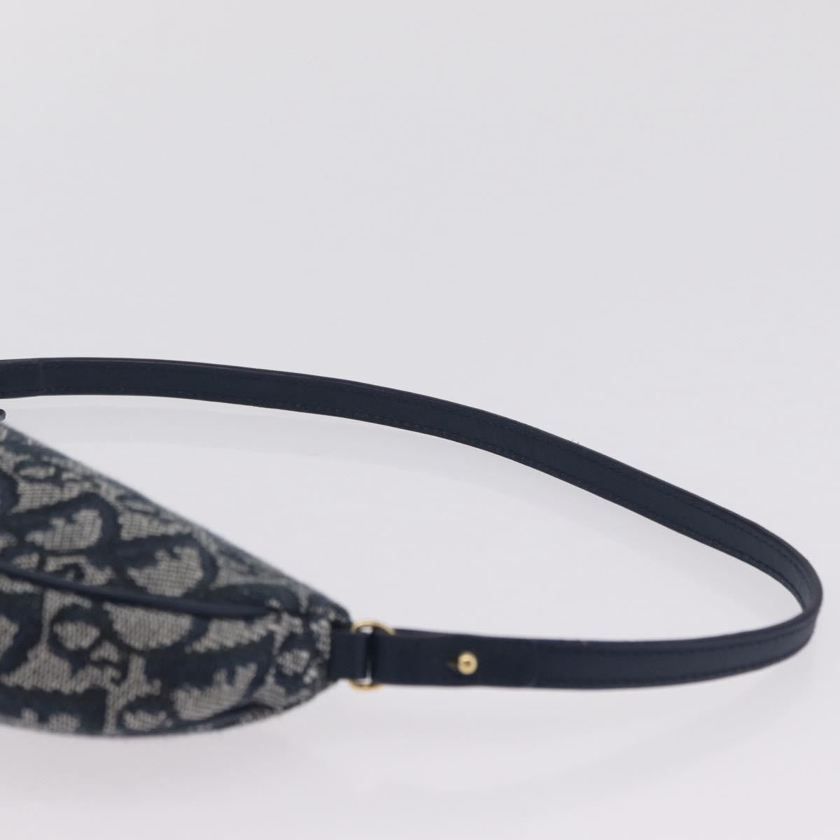 Christian Dior Vintage Saddle Bag Canvas, Navy, Canvas, Clutch