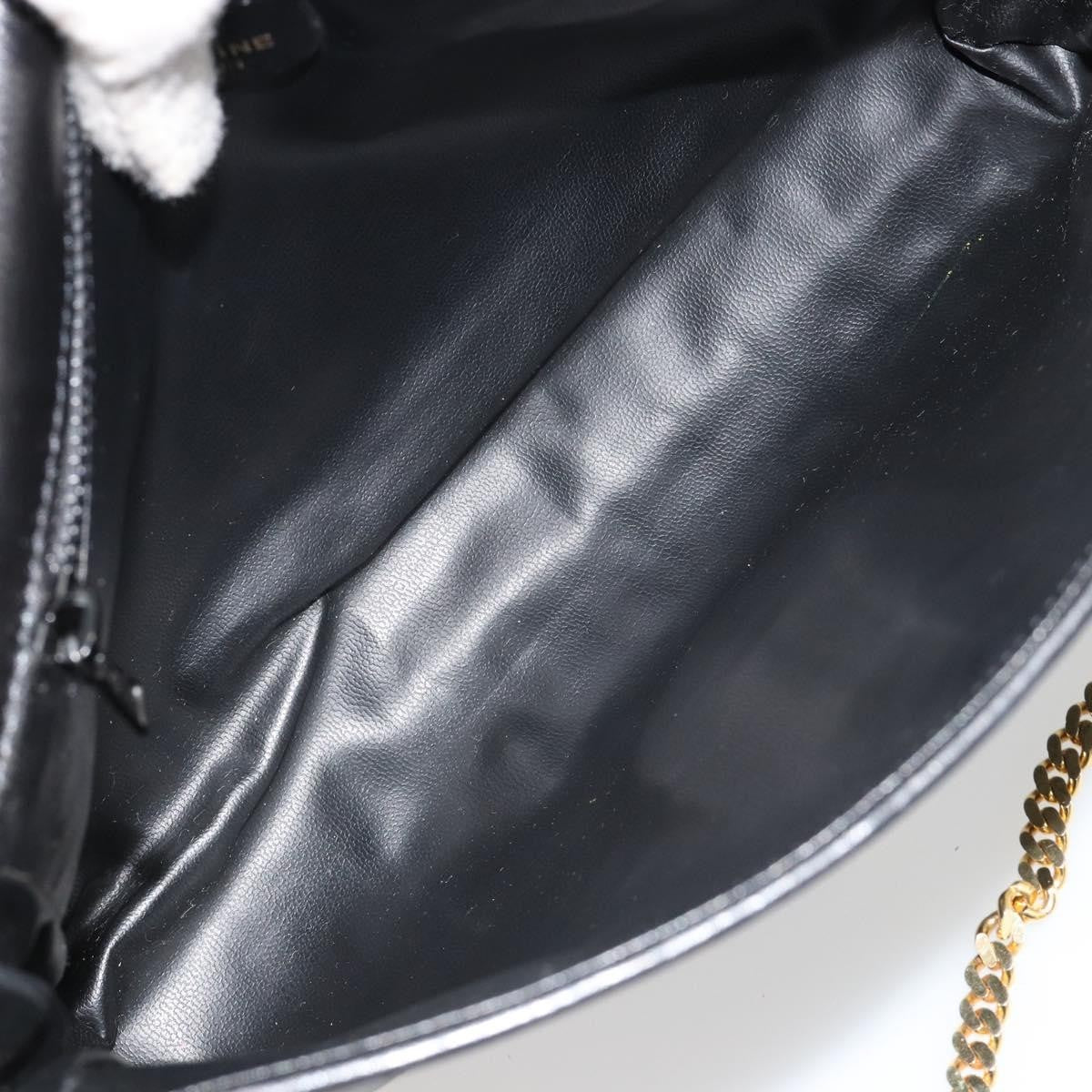 Celine Flap Shoulder Leather, Black, Leather, Shoulder Bag
